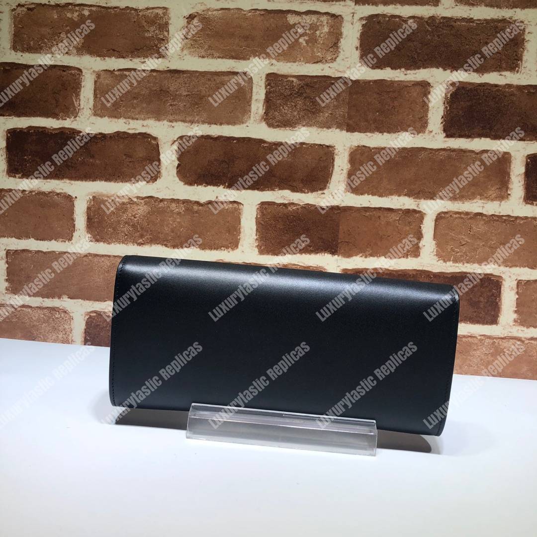 G*u*i broadway leather clutch with tiger black