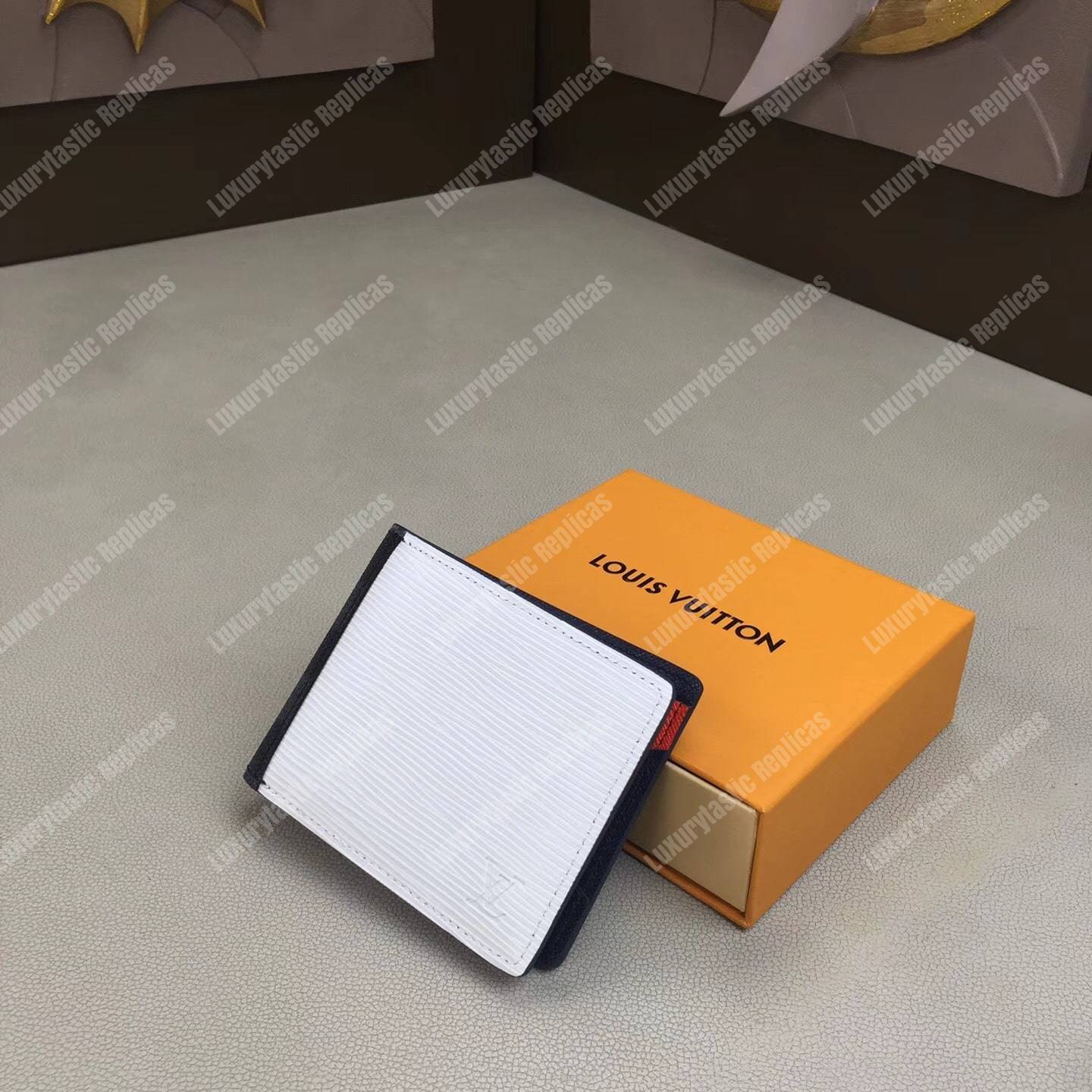 LV Patchwork Multiple Wallet Epi Leather Gray