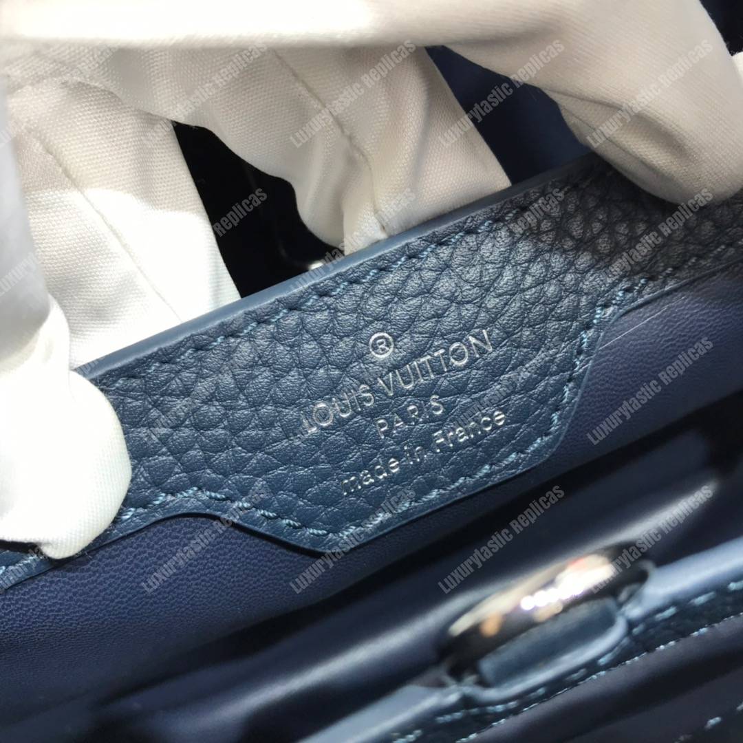 LV Capucine BB Handbag Taurillon Leather Celeste/Pivoine