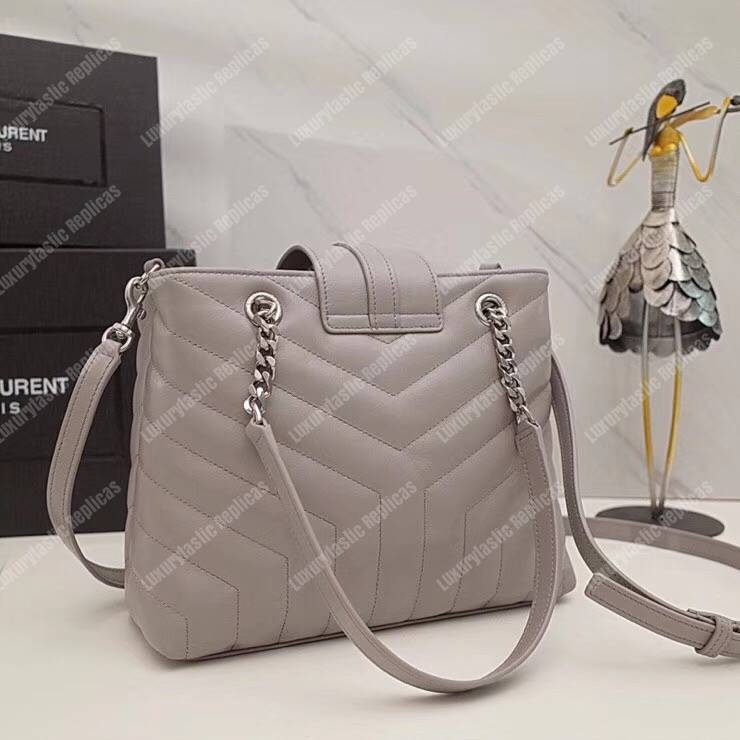 Saint Laurent Small Loulou Shopping Bag Earth Grey