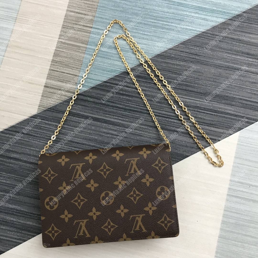 LV Vavin Chain Wallet Monogram Creme