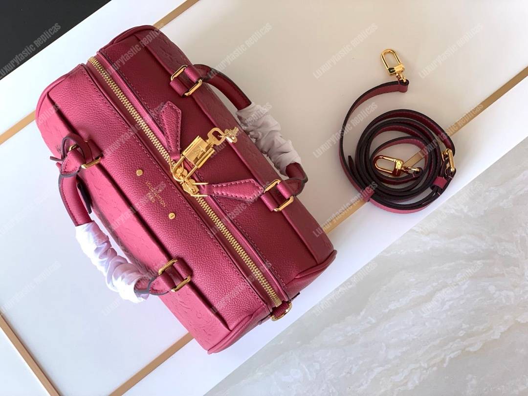 LV Speedy Bandouliere 25 Monogram Empreinte Leather Cherry Berry