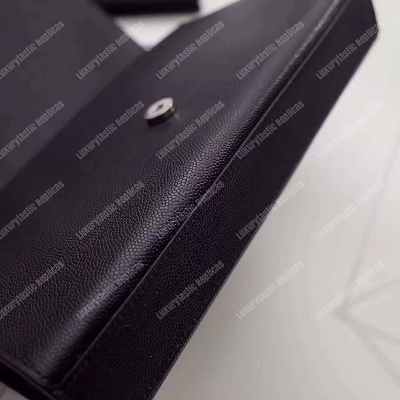 Saint Laurent Kate Medium In Grain De Poudre Embossed Leather Black
