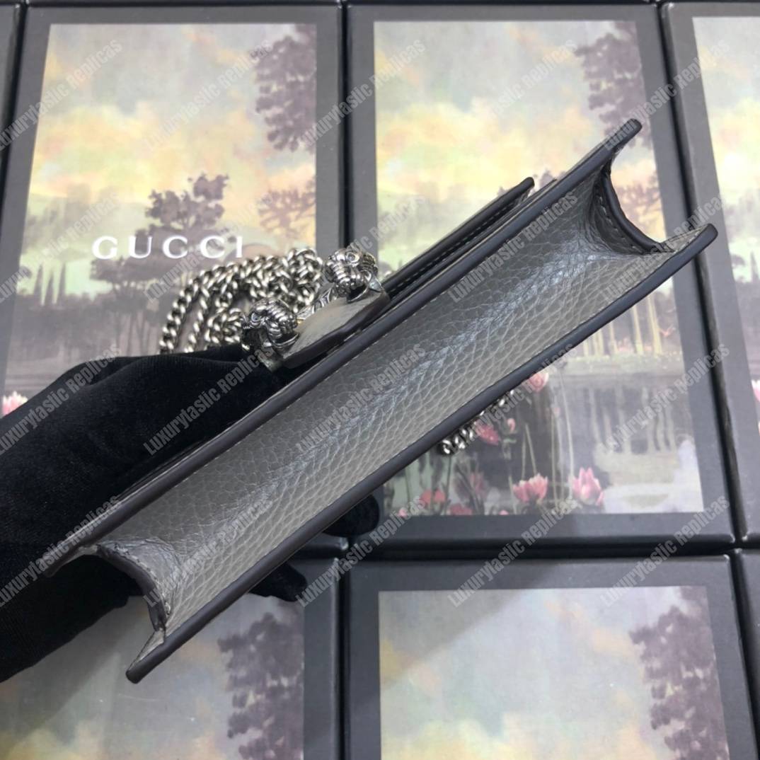 G*u*i dionysus leather super mini bag grey