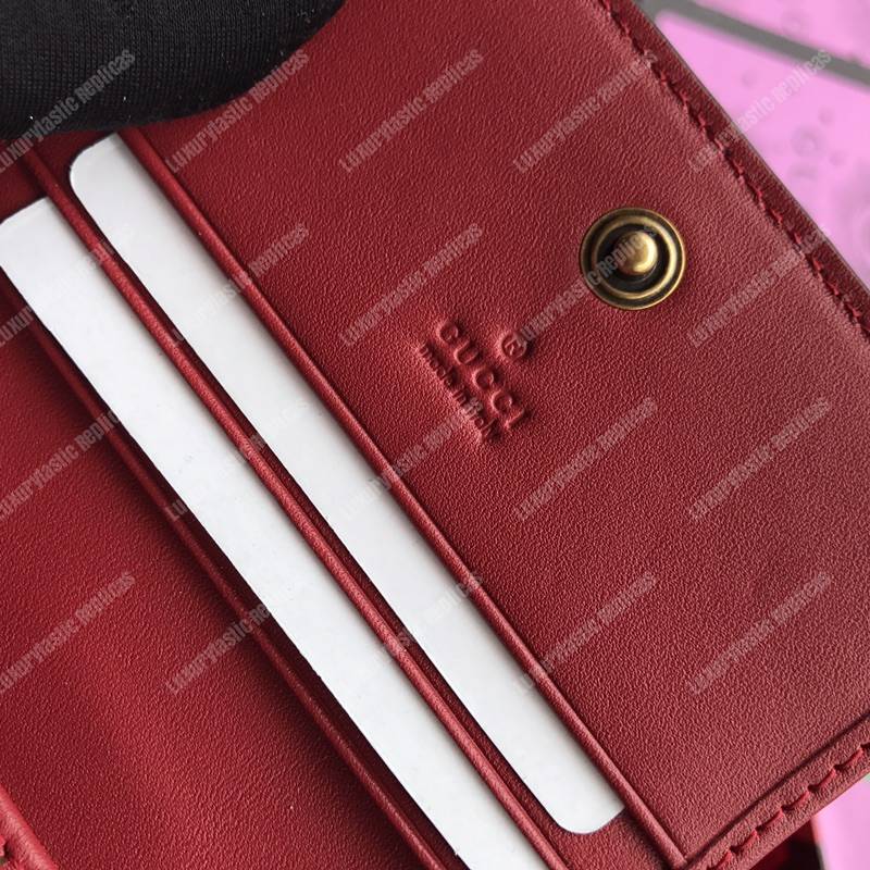 G*u*i queen margaret leather card case wallet white red blue