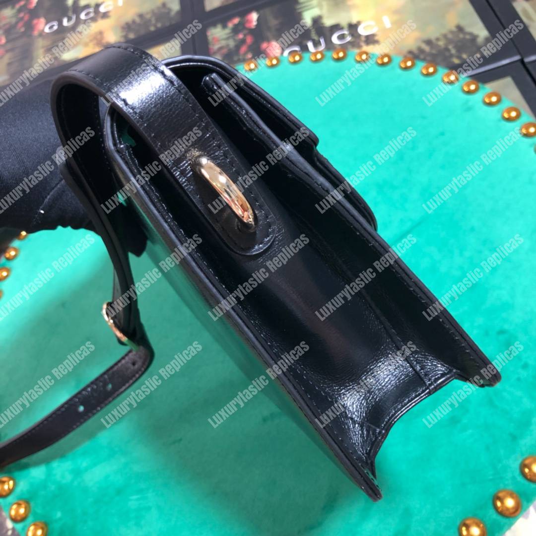 G*u*i small leather shoulder bag black