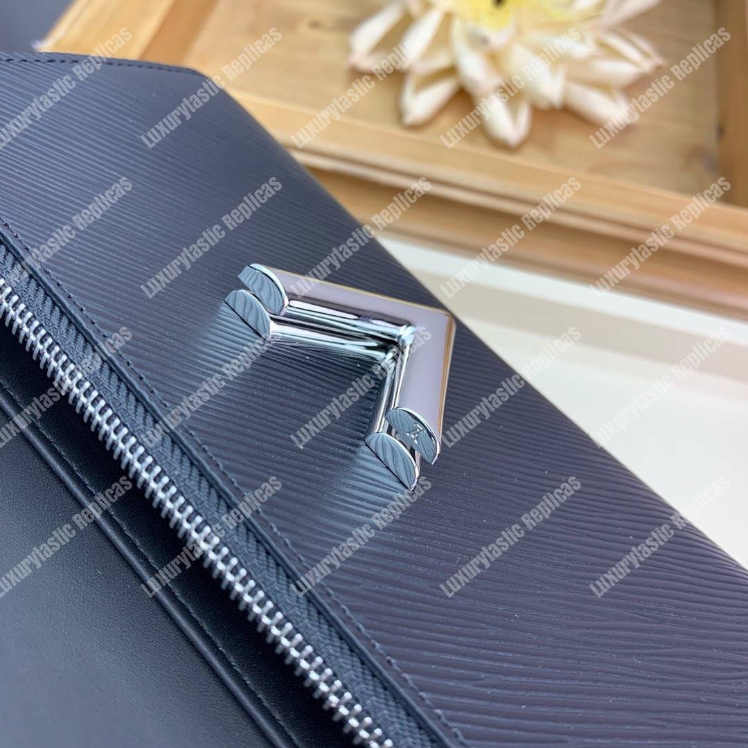 LV Twist Chain Wallet Epi Leather Monogram Noir Tan