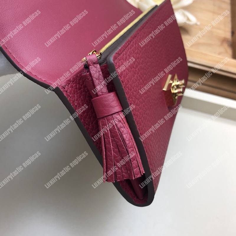 LV Croisette Wallet Damier canvas w/ grained leather Lie De Vin