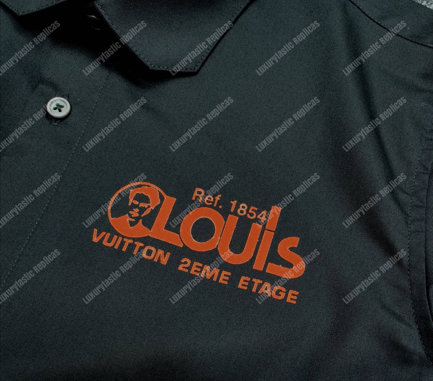 LV Print Regular Shirt Black