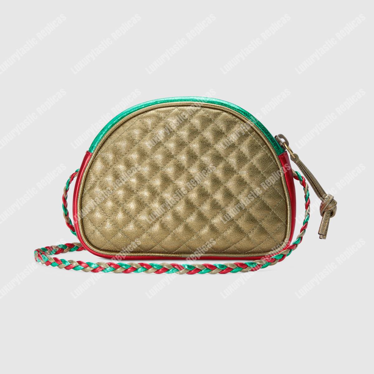 G*u*i laminated leather mini bag red and green