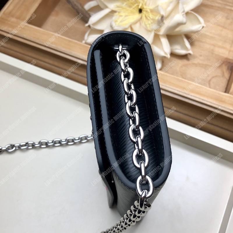LV Special Edition Twist Chain Wallet Epi Leather in Black
