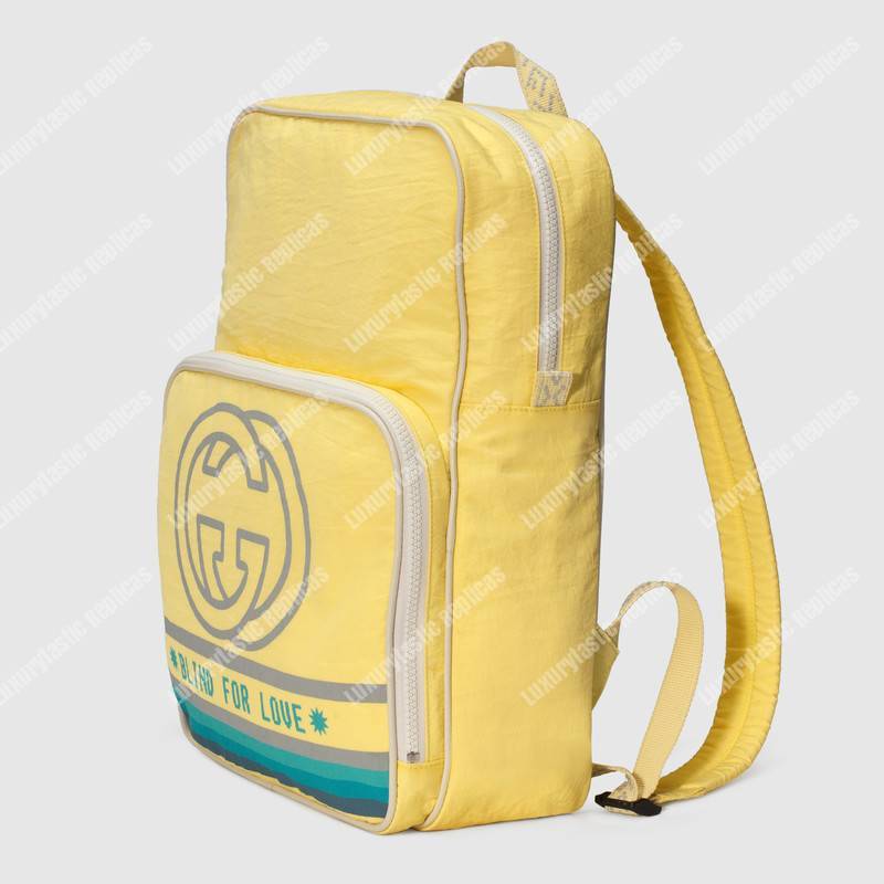 G*u*i medium backpack with interlocking g print yellow
