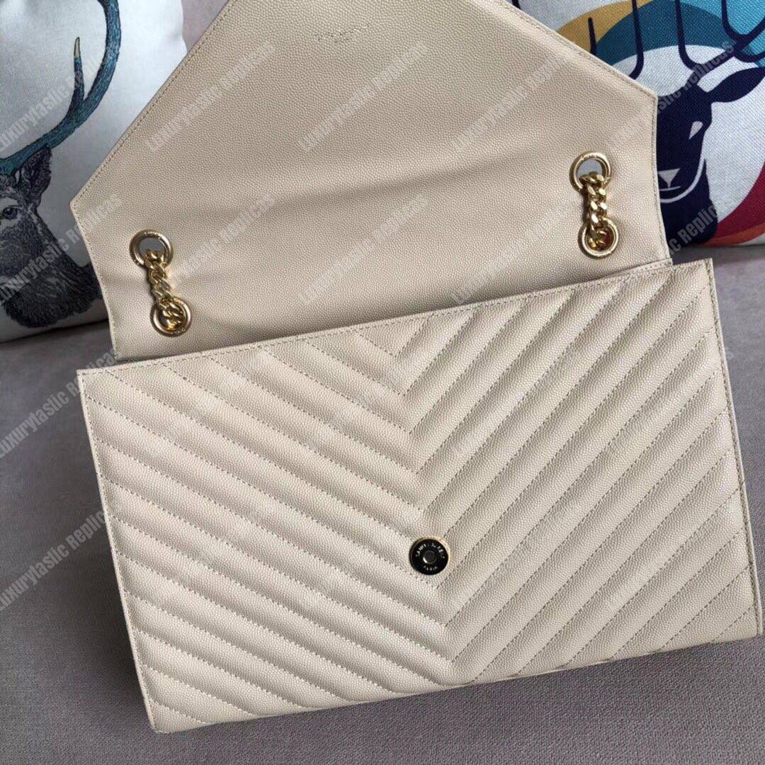 Saint Laurent Large Envelope Chain Bag Dark Beige