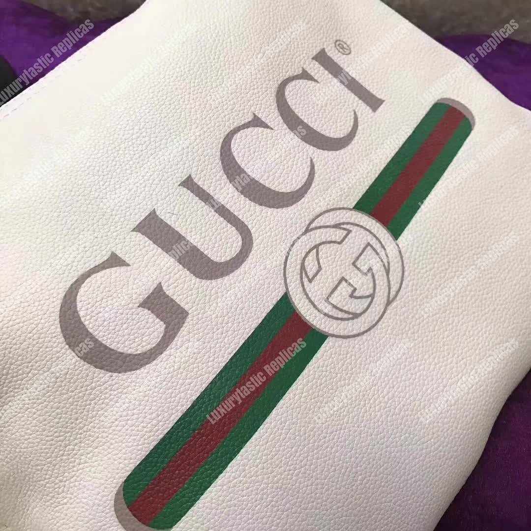 G*u*i print leather medium portfolio white