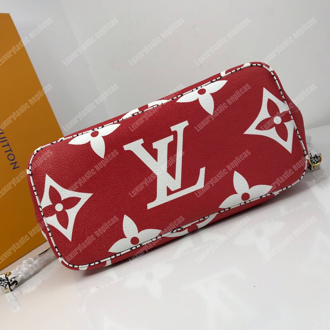 LV Neverfull MM Monogram Rouge