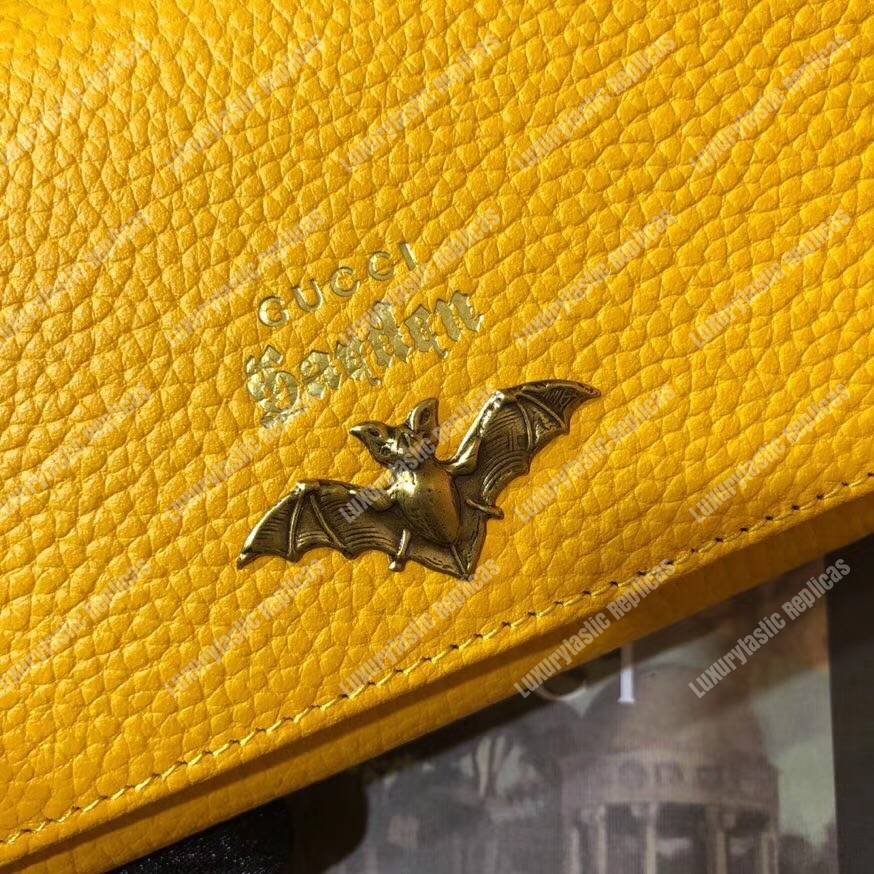 G*u*i garden leather continental wallet yellow with bat
