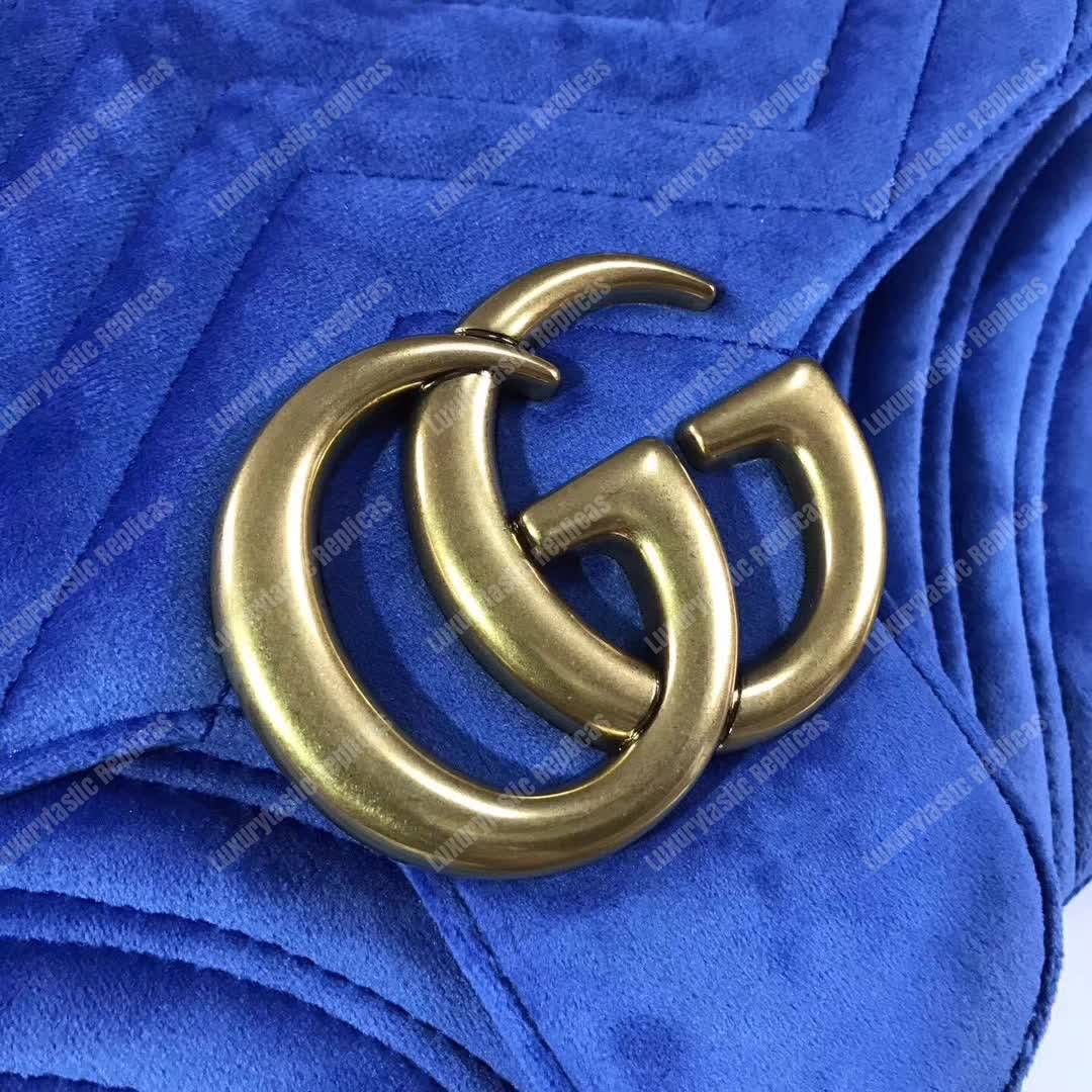 G*u*i gg marmont medium bag cobalt blue velvet