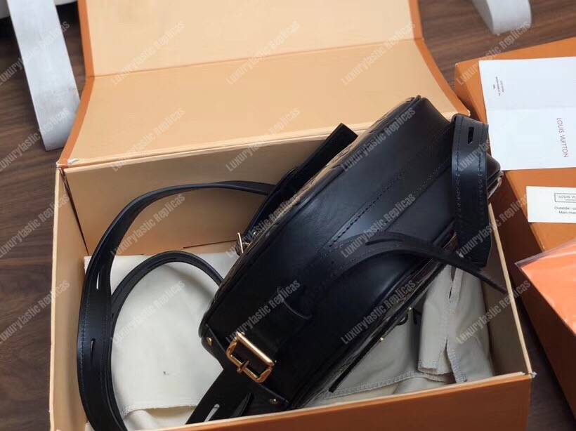 LV Boite Chapeau Souple Monogram Vernis Leather Noir