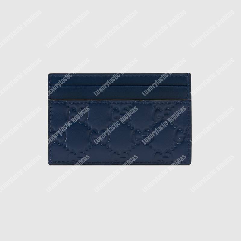 G*u*i card case with ny yankees patch royal blue