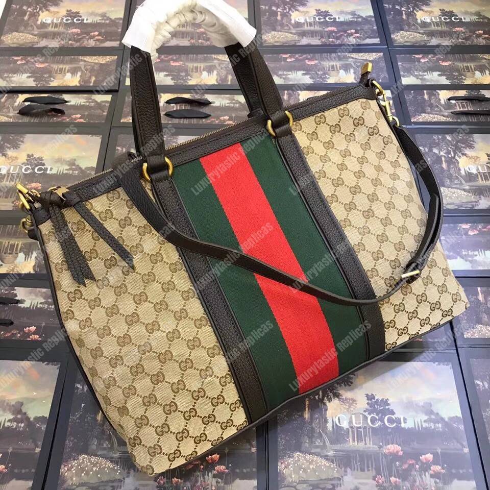 G*u*i rania convertible top handle bag web gg canvas medium