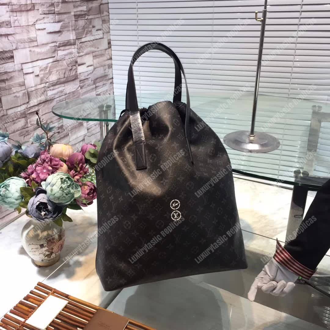 LV Cabas Light Tote Shoulder Bag Monogram Eclipse Canvas