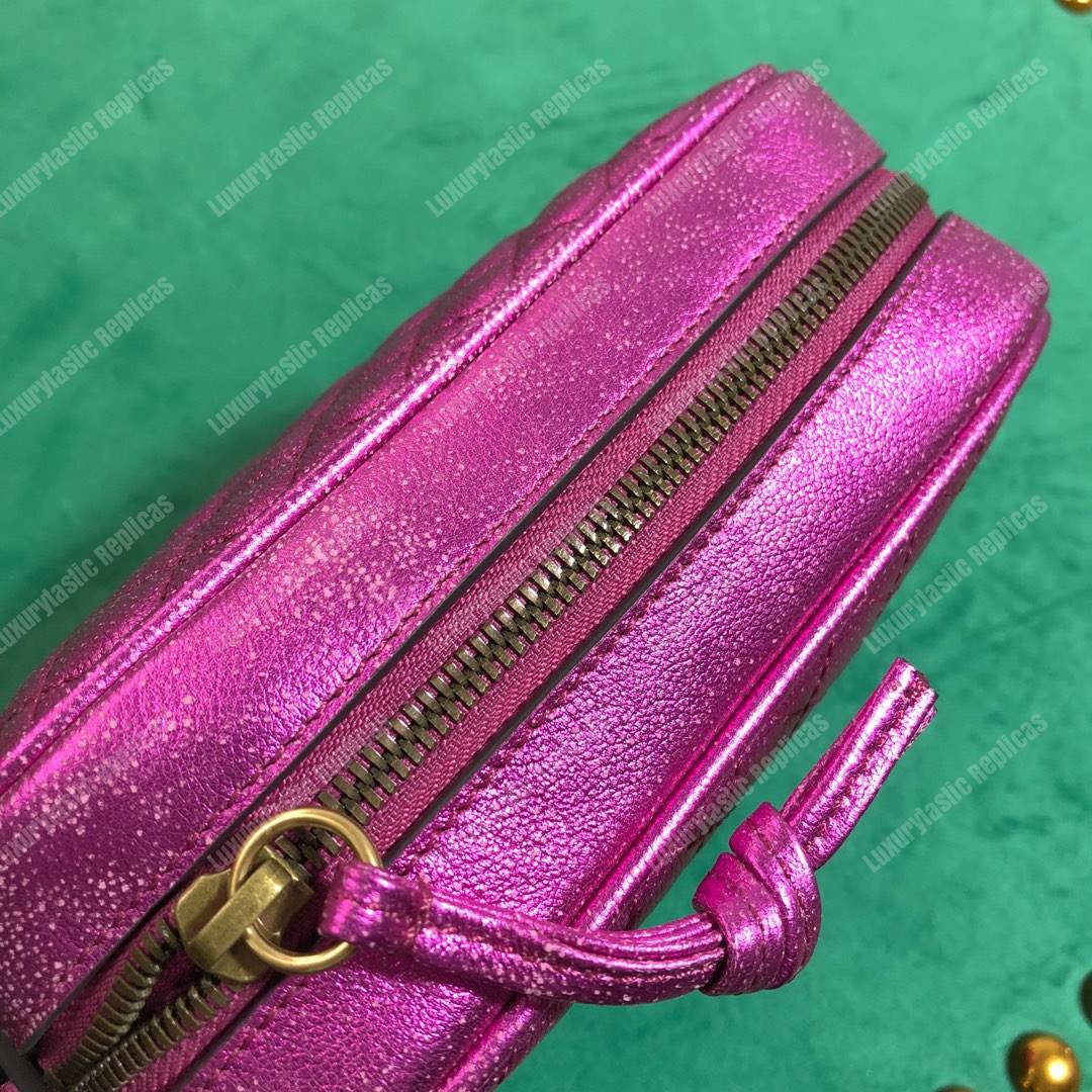 G*u*i mini laminated leather bag purple