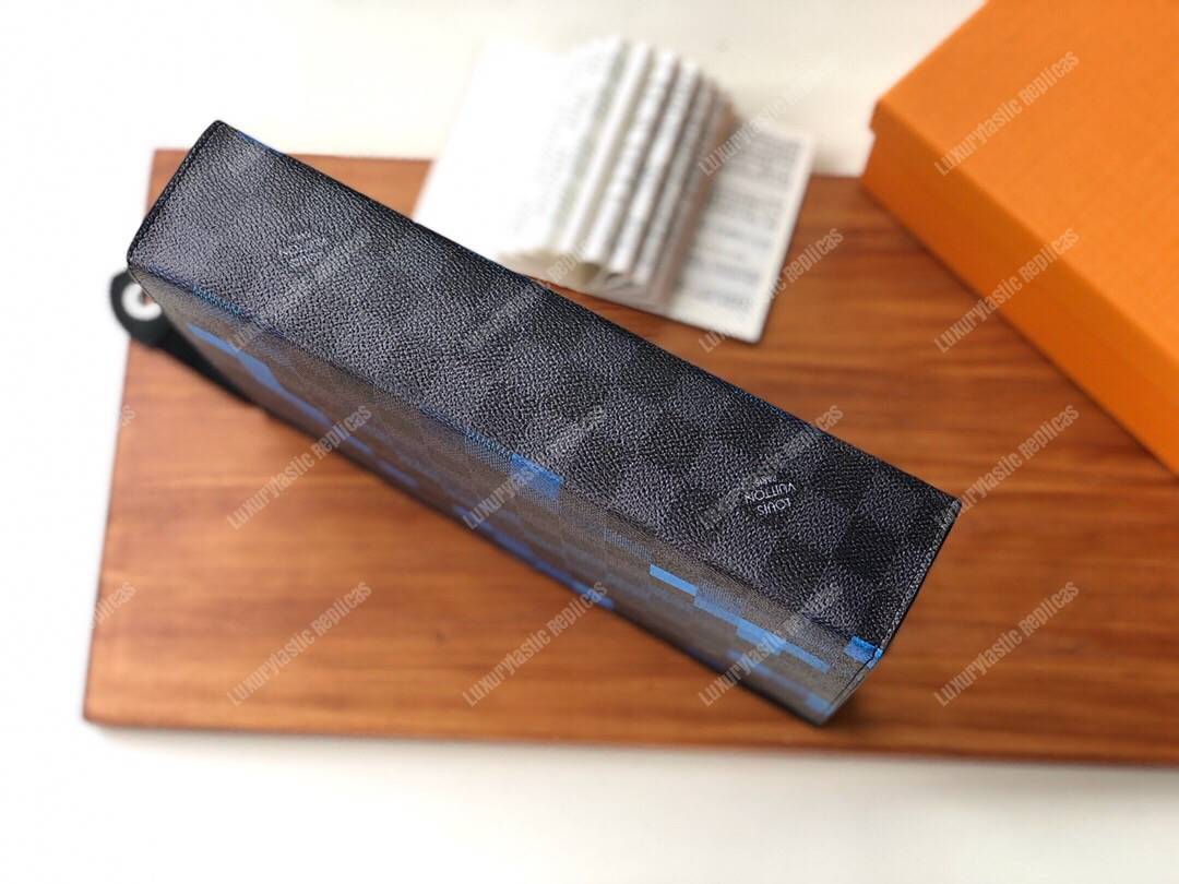 LV Pochette Voyage MM Pixel Monogram Blue