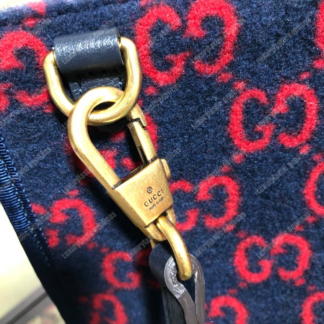 G*u*i gg wool tote blue/red