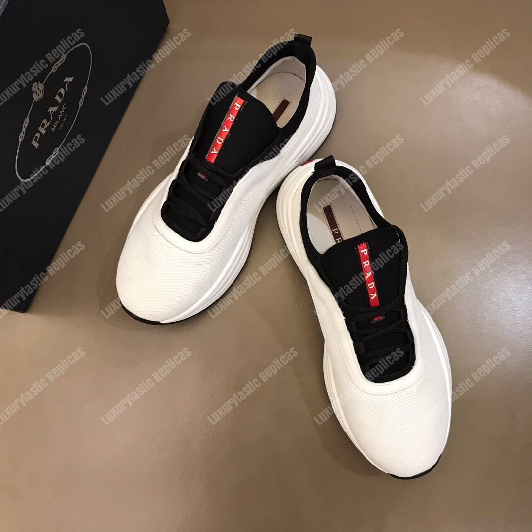 Pra*a mesh and neoprene sneakers black