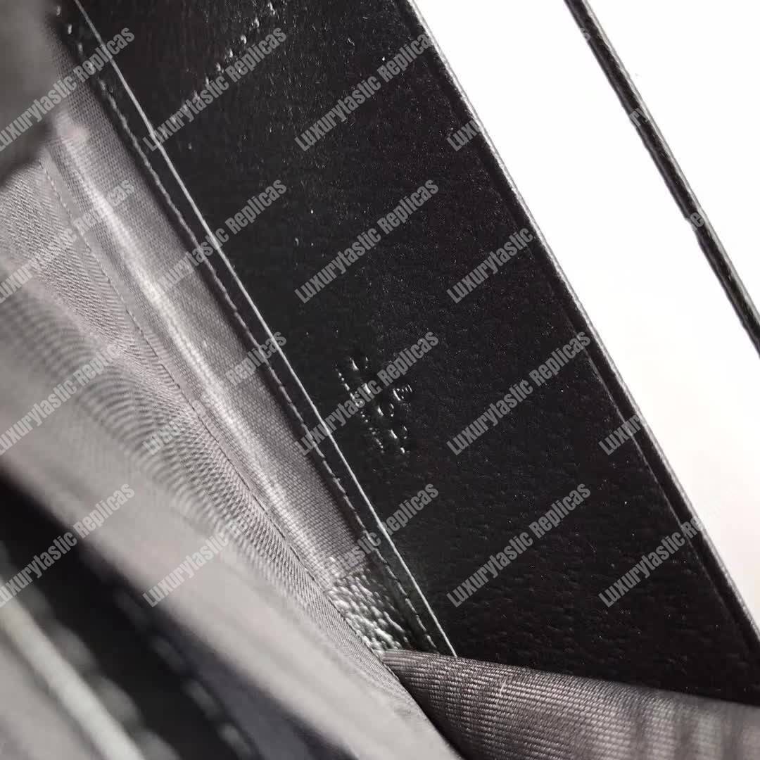 G*u*i leather zip around wallet black