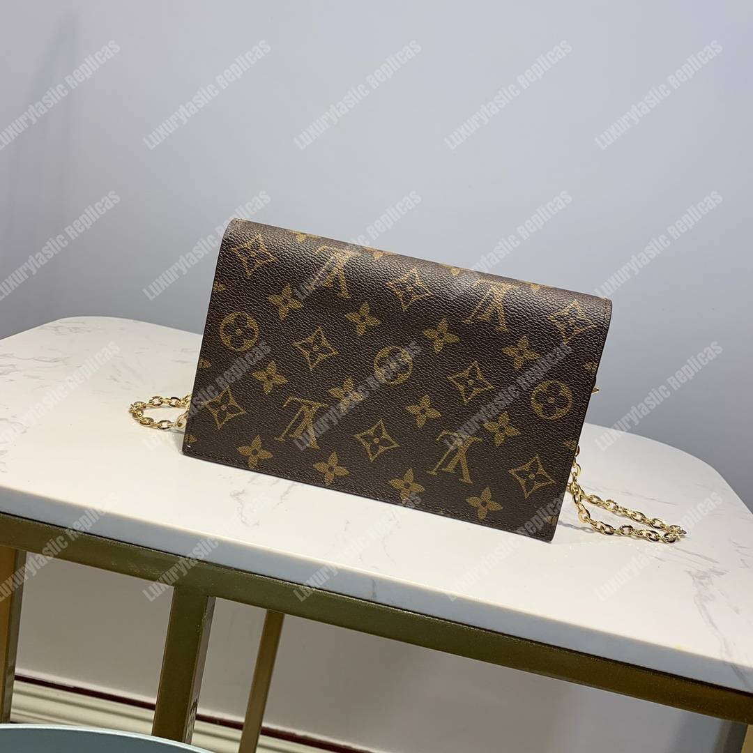 LV Flore Chain Wallet Rose Ballerine