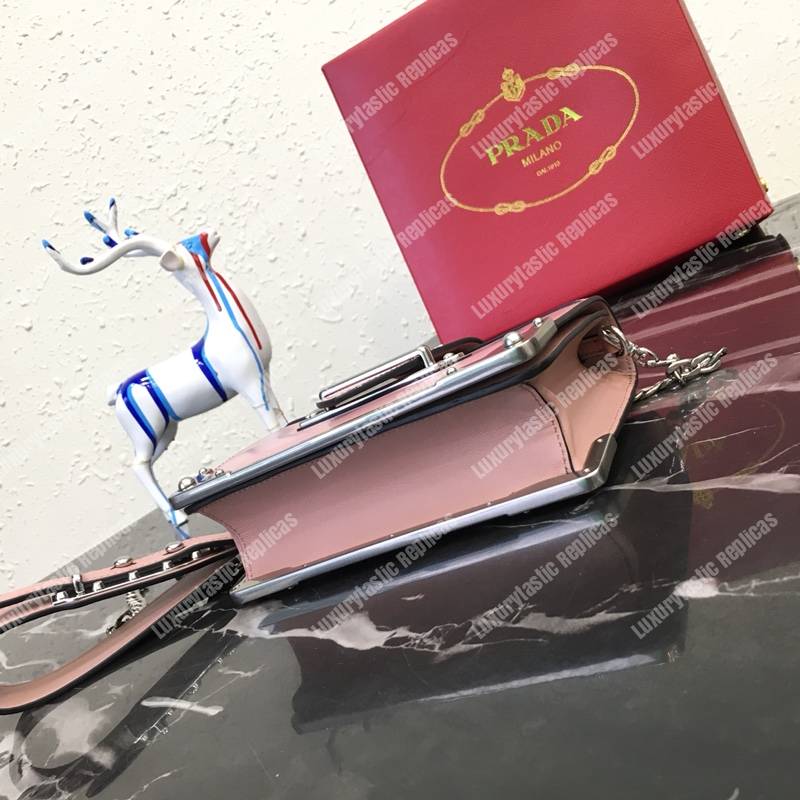 Pra*a cahier calf leather bag pink