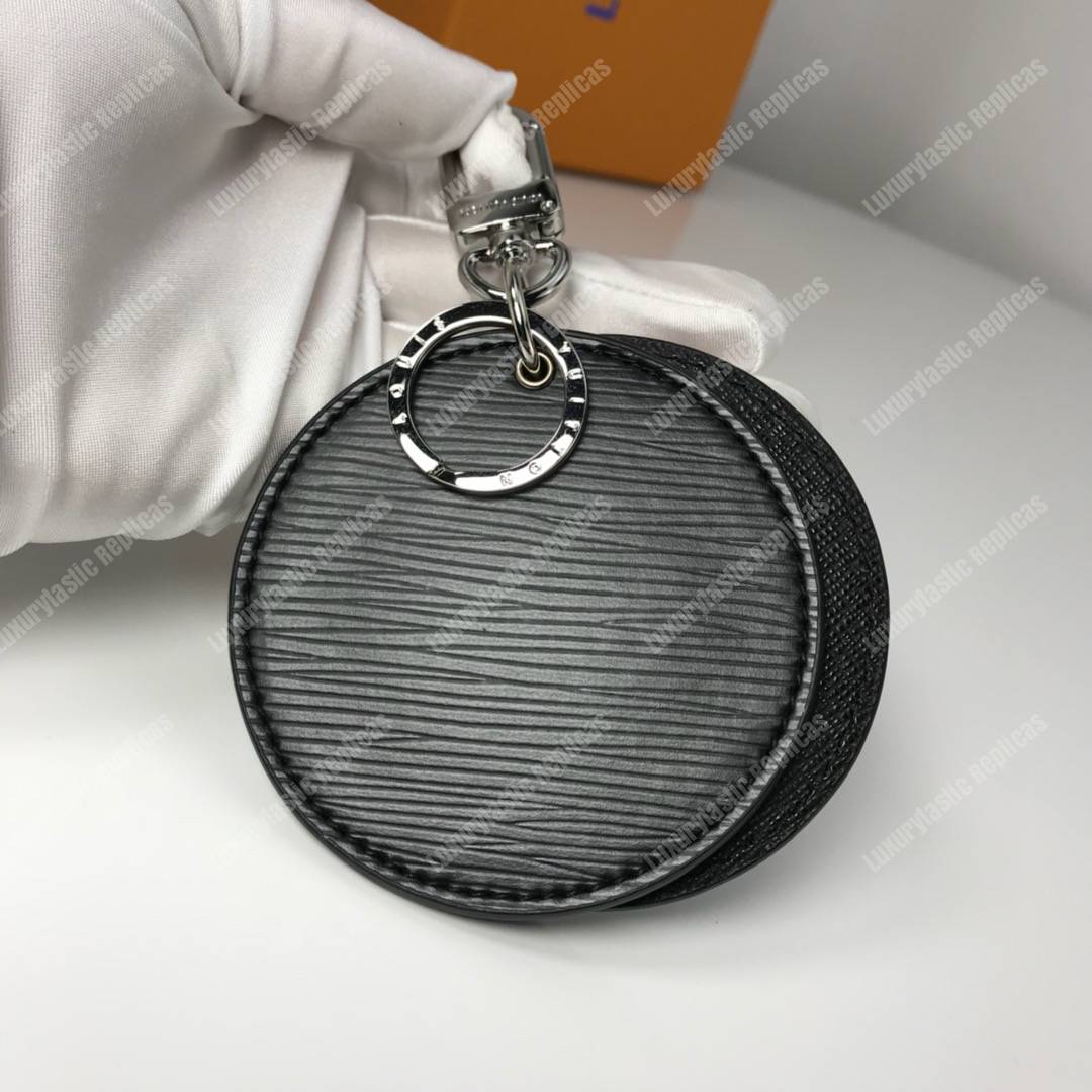 LV Mirror Bag Charm & Key Holder Epi Leather Black