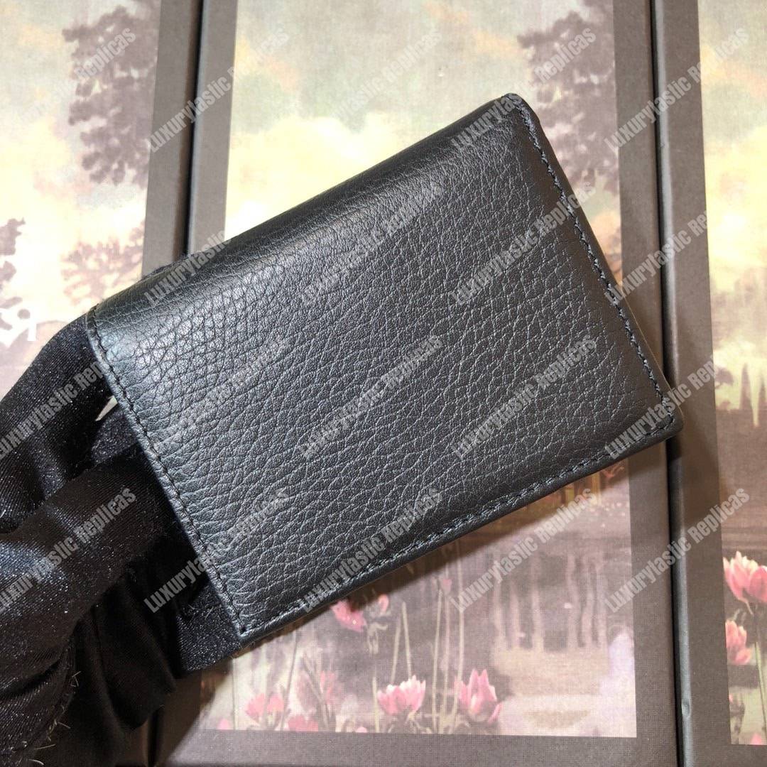 G*u*i leather card case black
