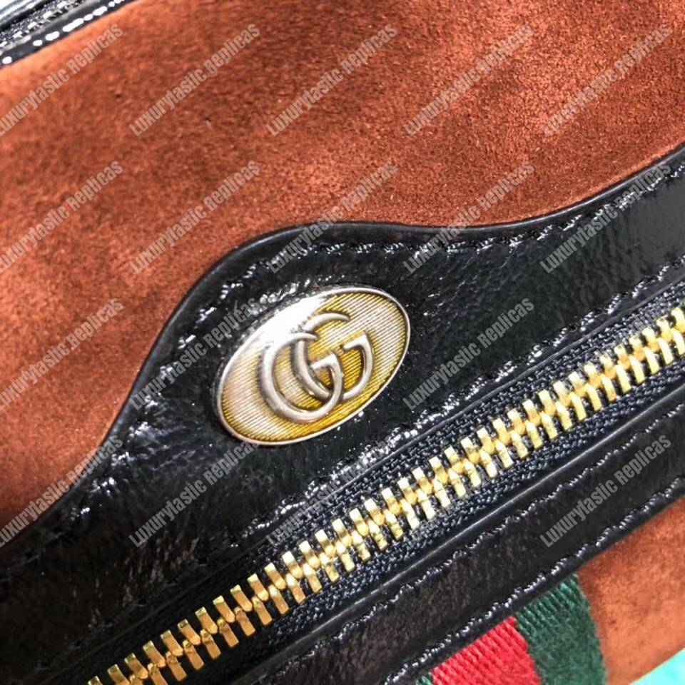 G*u*i ophidia suede small belt bag chestnut