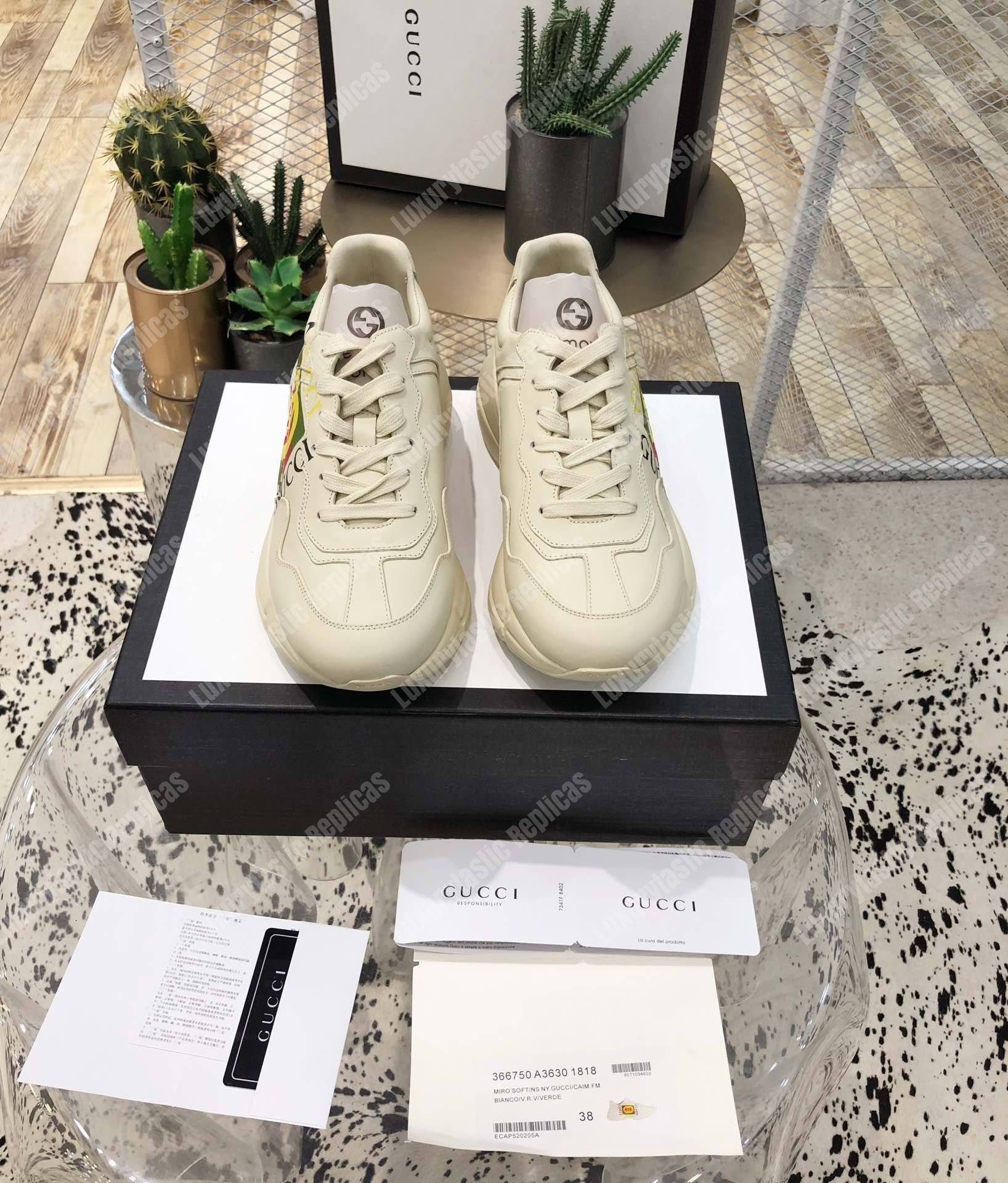 G*u*i rhyton G*u*i logo leather sneaker