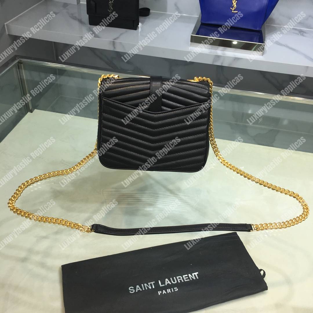 Saint Laurent Sulpice Small In Matelassé Leather Black
