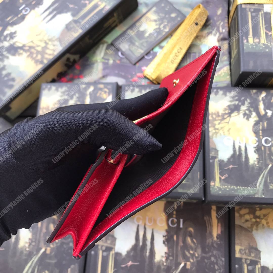 G*u*i ophidia gg flora card case wallet red