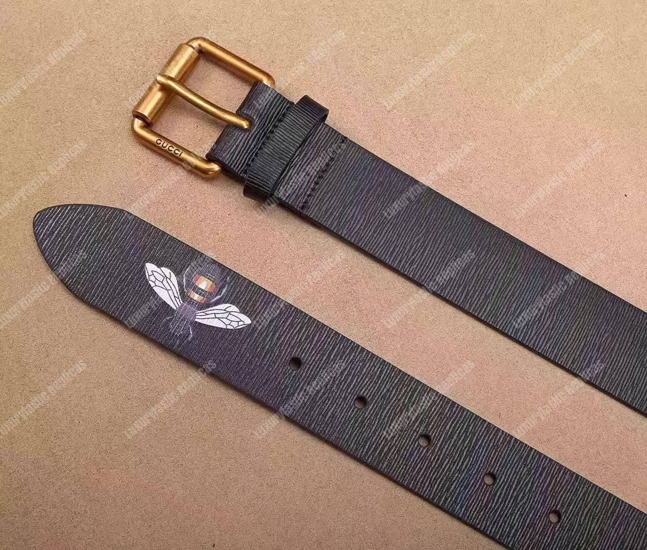 G*u*i leather belt with bee