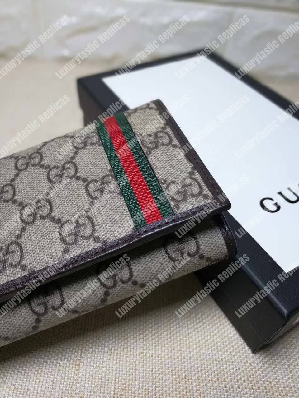 G*u*i gg sup*e continental wallet web grey