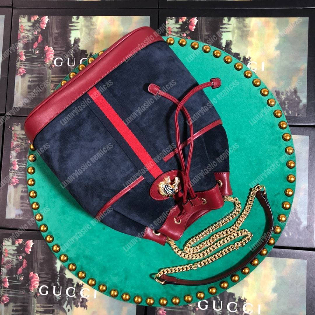 G*u*i rajah medium bucket bag blue