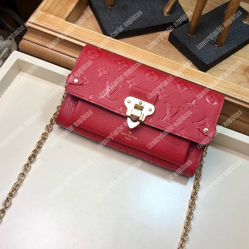LV Vavin Chain Wallet Scarlet Red