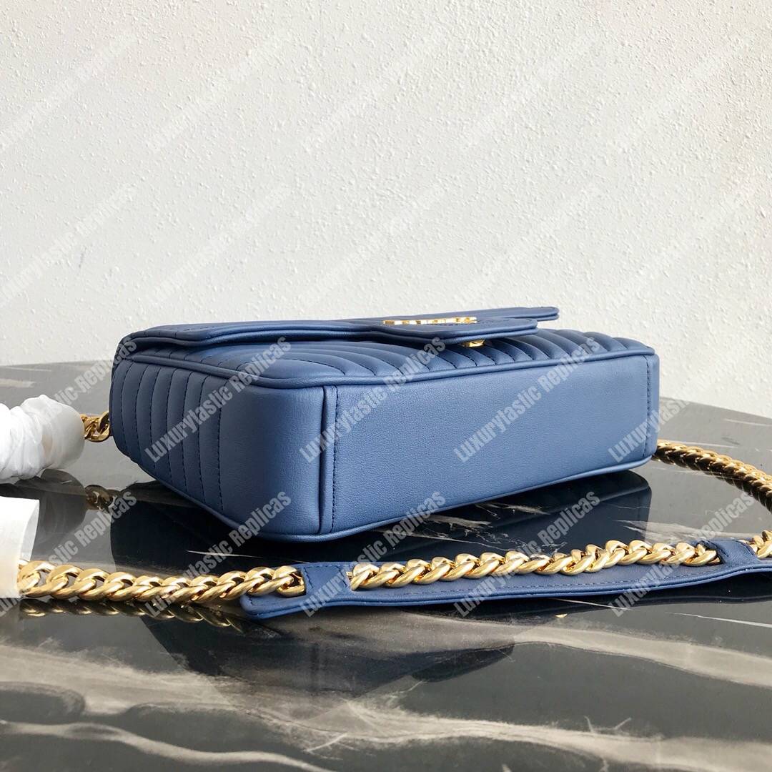 Pra*a diagramme medium leather bag dark blue