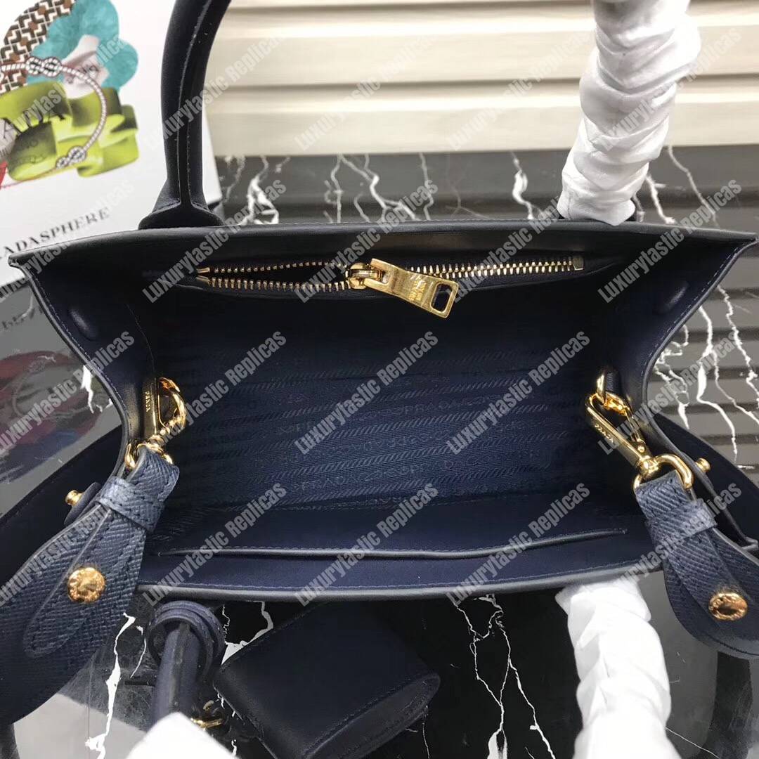 Pra*a monochrome saffiano leather bag dark blue