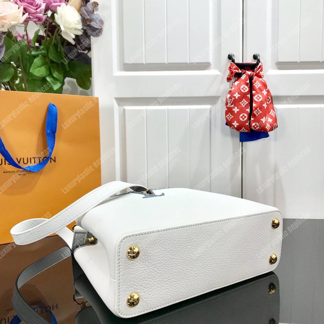 LV Capucines BB Taurillon Python White