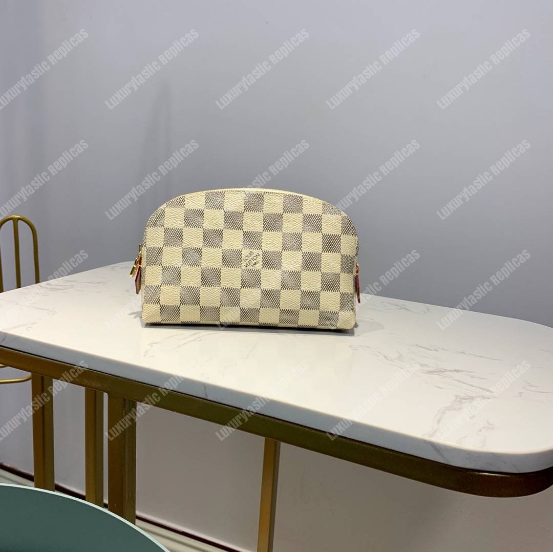 LV Cosmetic Pouch PM Damier Azur Canvas