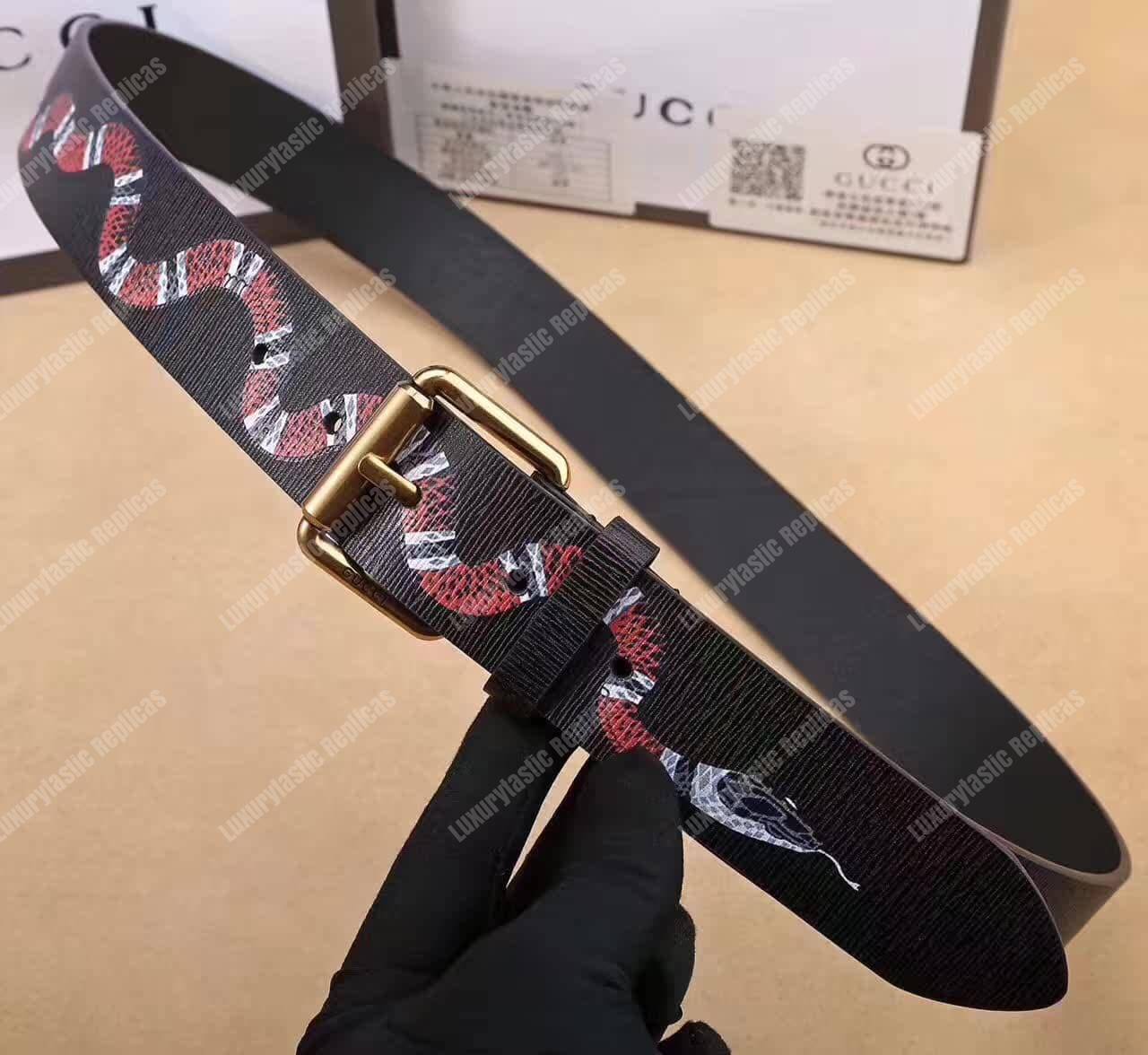 G*u*i leather belt with kingsnake