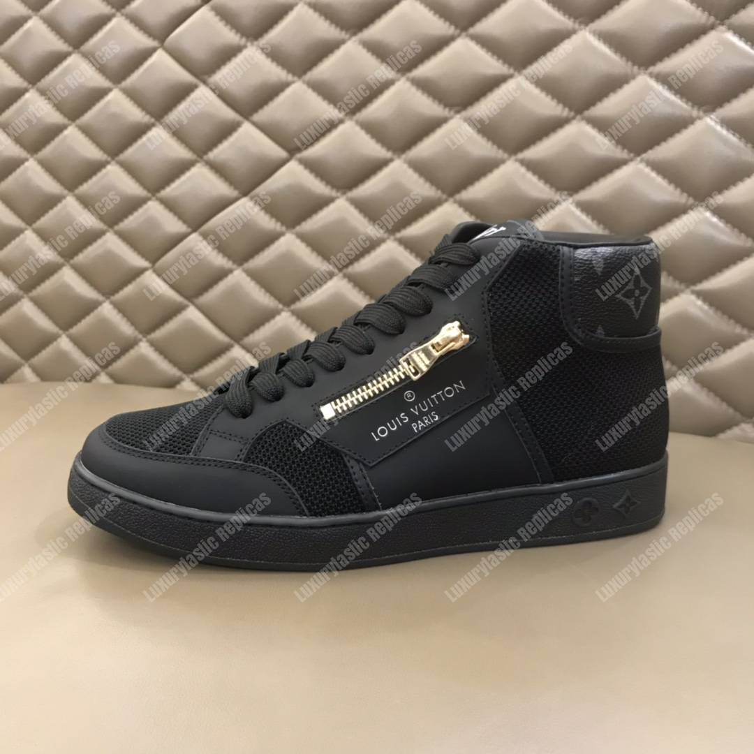 LV Rivoli Zip On The Side Sneaker Boot Black