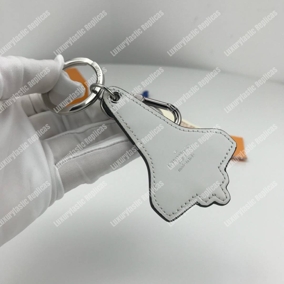 LV Metal Rocket Bag Charm and Key Holder Blue