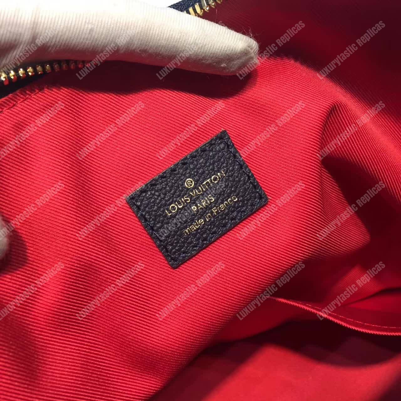 LV Ponthieu PM Monogram Empreinte Leather Marine Rouge